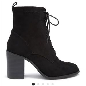 NWT F21 Lace-Up Block Booties